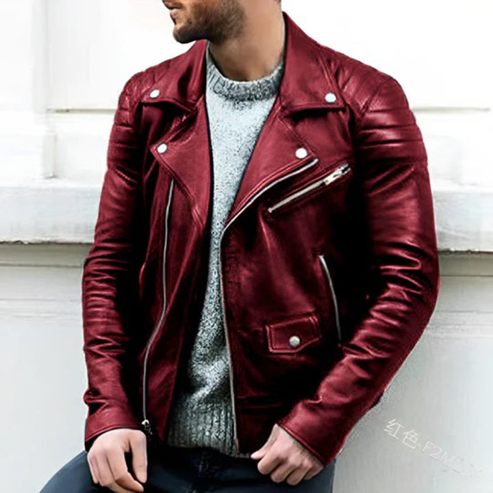 Cash | Men's Biker Jacket with Asymmetric Zip