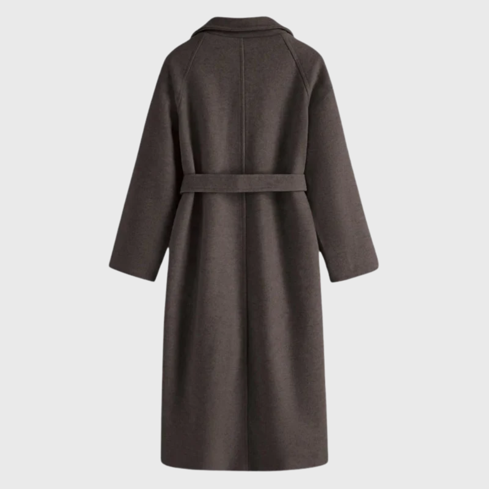 Rosamund | Women's Long Wool Blend Wrap Coat with Tie Belt