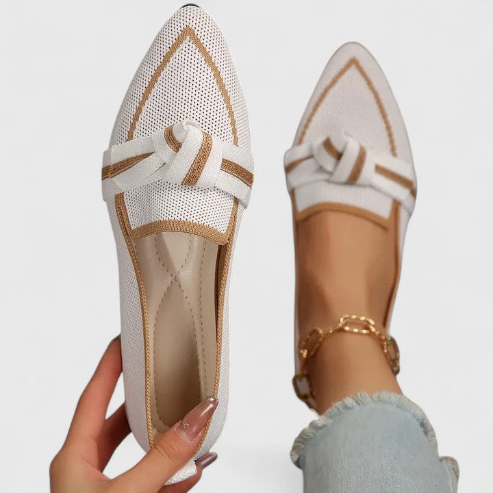 Knot Detail Pointed Toe Loafers Women