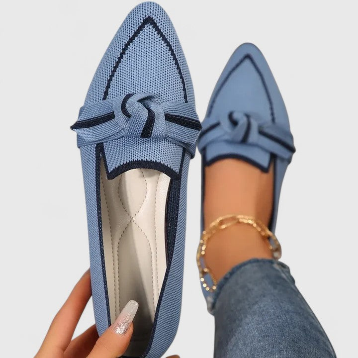 Knot Detail Pointed Toe Loafers Women