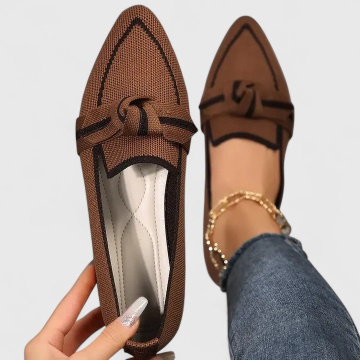 Knot Detail Pointed Toe Loafers Women