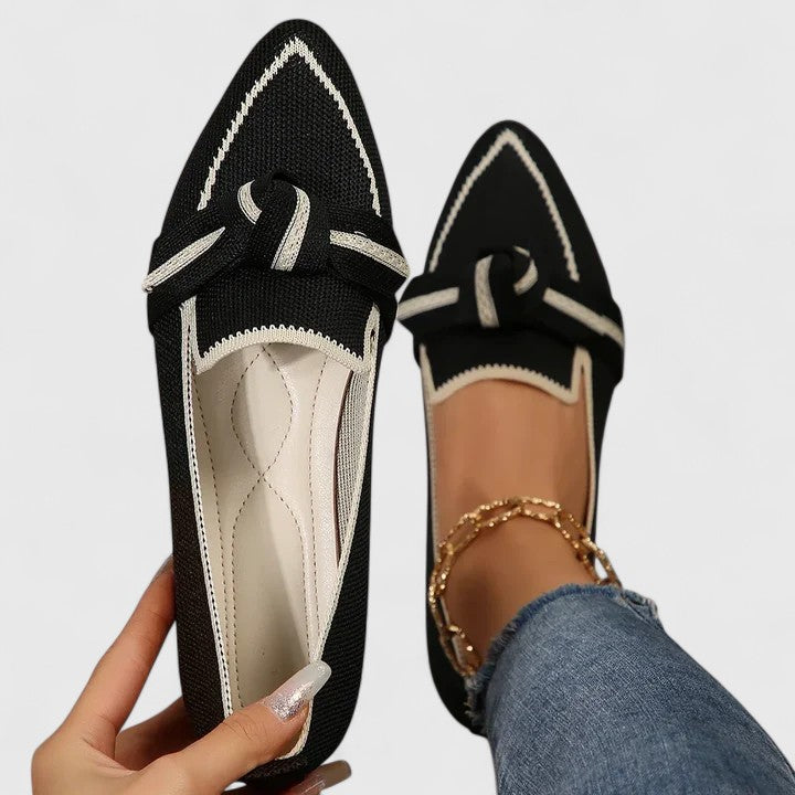Knot Detail Pointed Toe Loafers Women