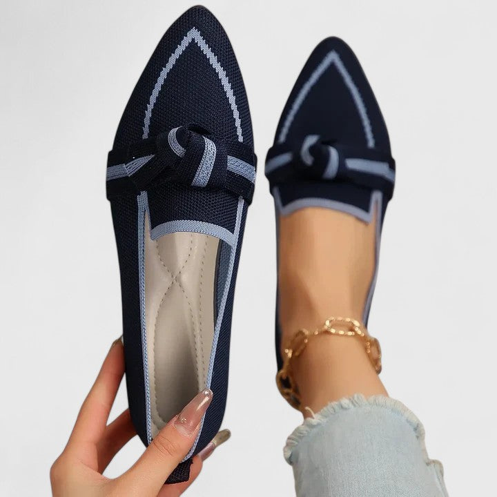 Knot Detail Pointed Toe Loafers Women