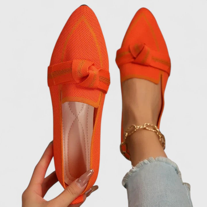 Knot Detail Pointed Toe Loafers Women
