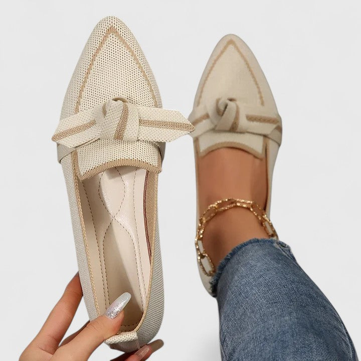 Knot Detail Pointed Toe Loafers Women
