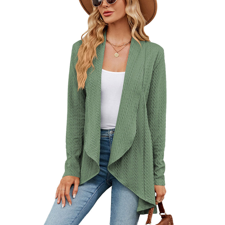 Marisela | Women's Open Front Cable Textured Longline Cardigan