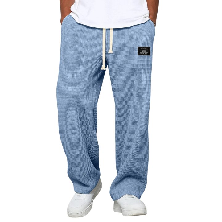 Waffle Knit Drawstring Mens Joggers - Relaxed Casual Fit