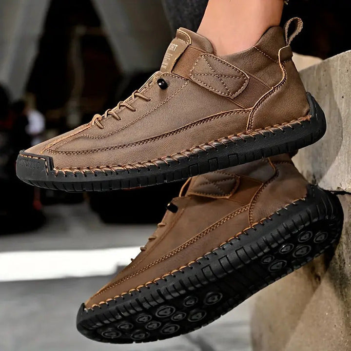 Suede Stitch Detail Lace Up Flat Sneakers Women