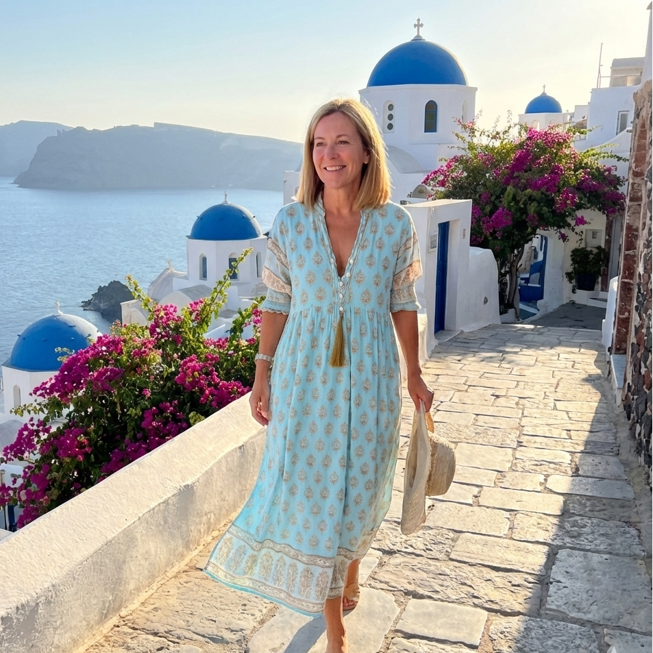 Women's Boho Midi Dress Short Sleeve Summer Vacation Casual