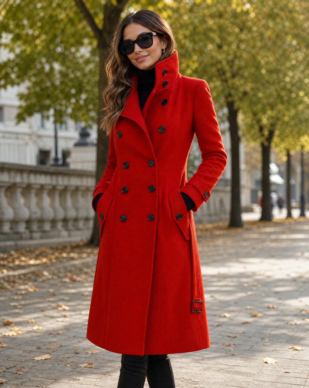 Vivienne | Women's Long Double-Breasted Stand Collar Maxi Coat