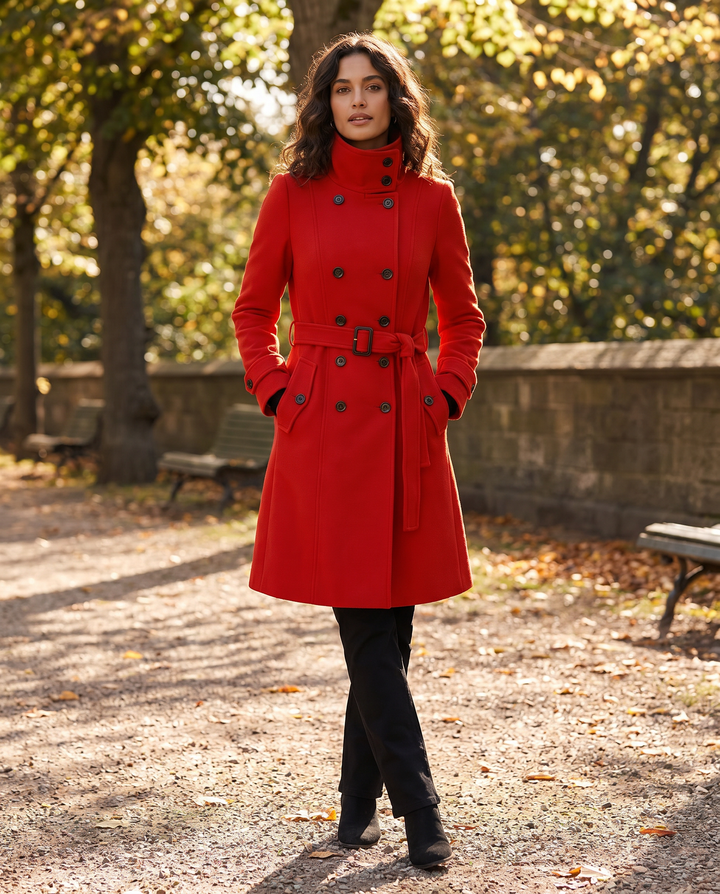 Vivienne | Women's Long Double-Breasted Stand Collar Maxi Coat