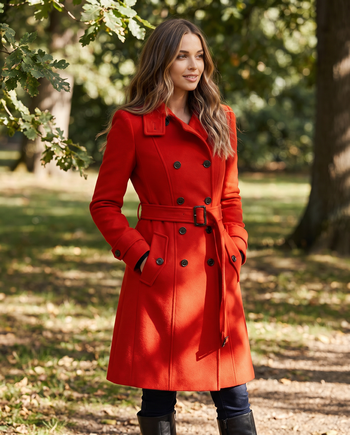 Vivienne | Women's Long Double-Breasted Stand Collar Maxi Coat