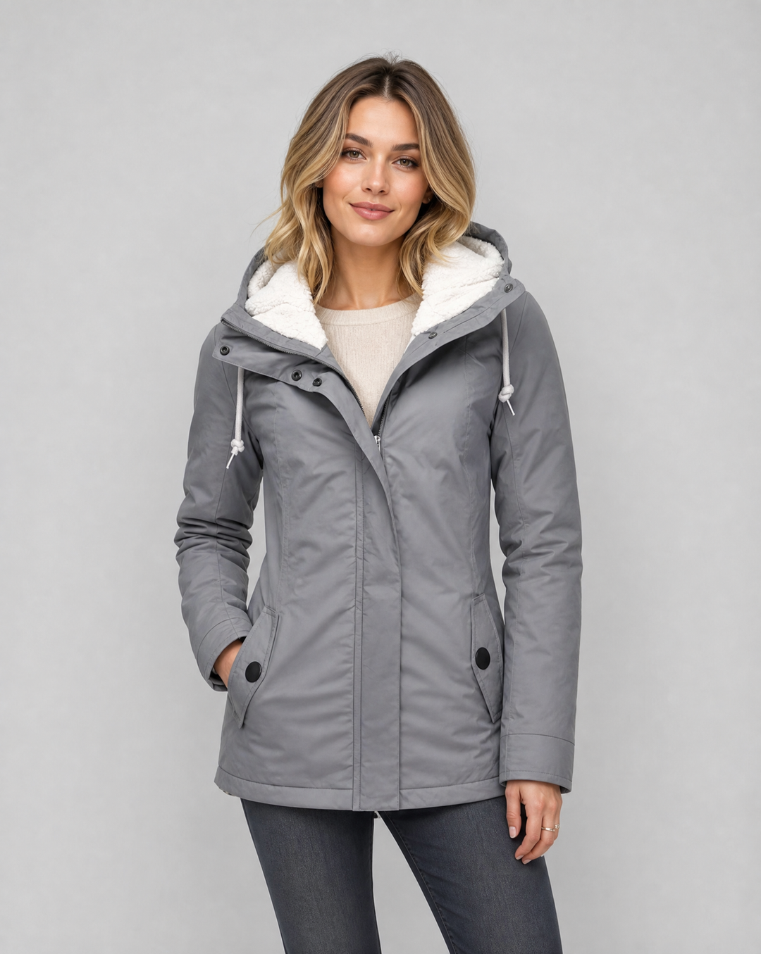 Seraphina | Women's Sherpa-Lined Waterproof Hooded Rain Jacket