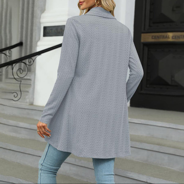 Marisela | Women's Open Front Cable Textured Longline Cardigan