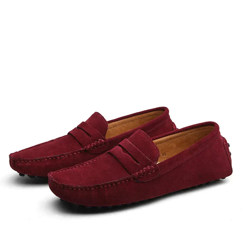 Suede Penny Loafers - Men's Casual Shoes Slip On