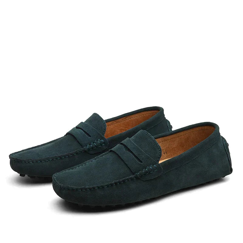 Suede Penny Loafers - Men's Casual Shoes Slip On
