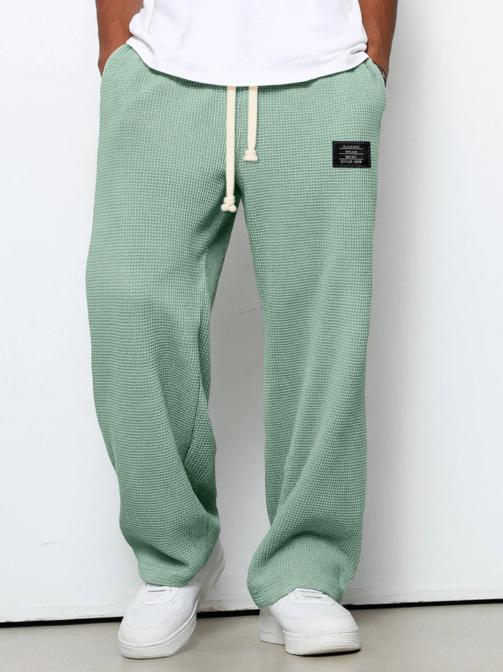 Waffle Knit Drawstring Mens Joggers - Relaxed Casual Fit