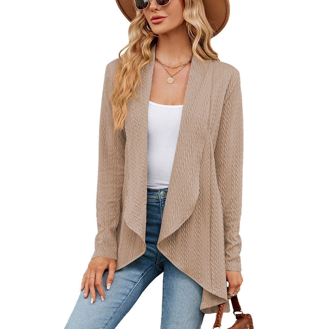 Marisela | Women's Open Front Cable Textured Longline Cardigan