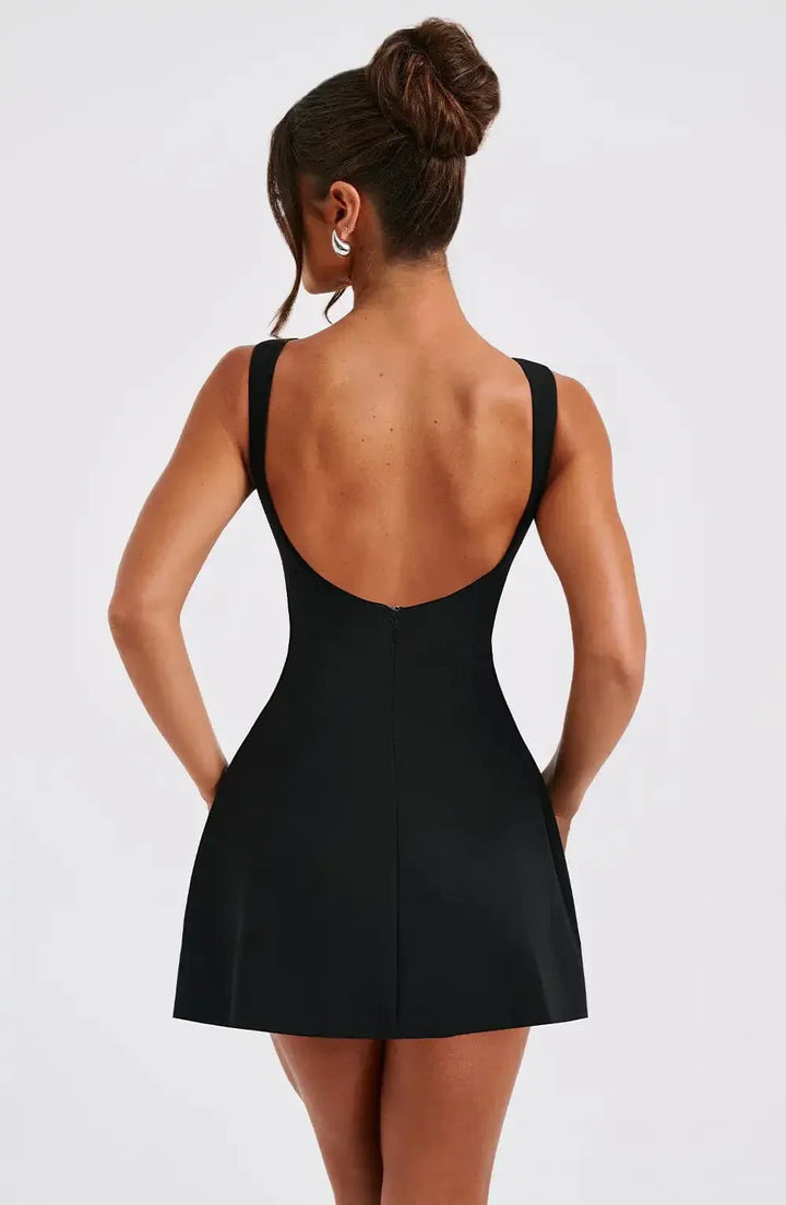 Elegant A Line Structured Cocktail Mini Dress