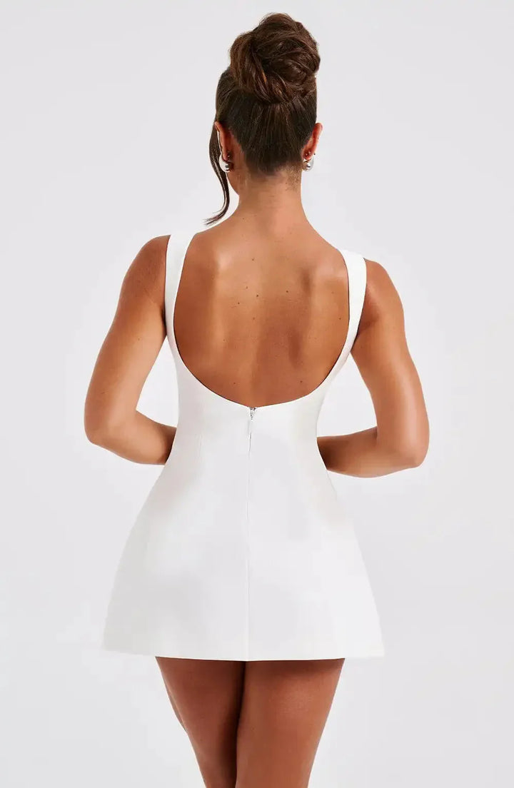 Elegant A Line Structured Cocktail Mini Dress