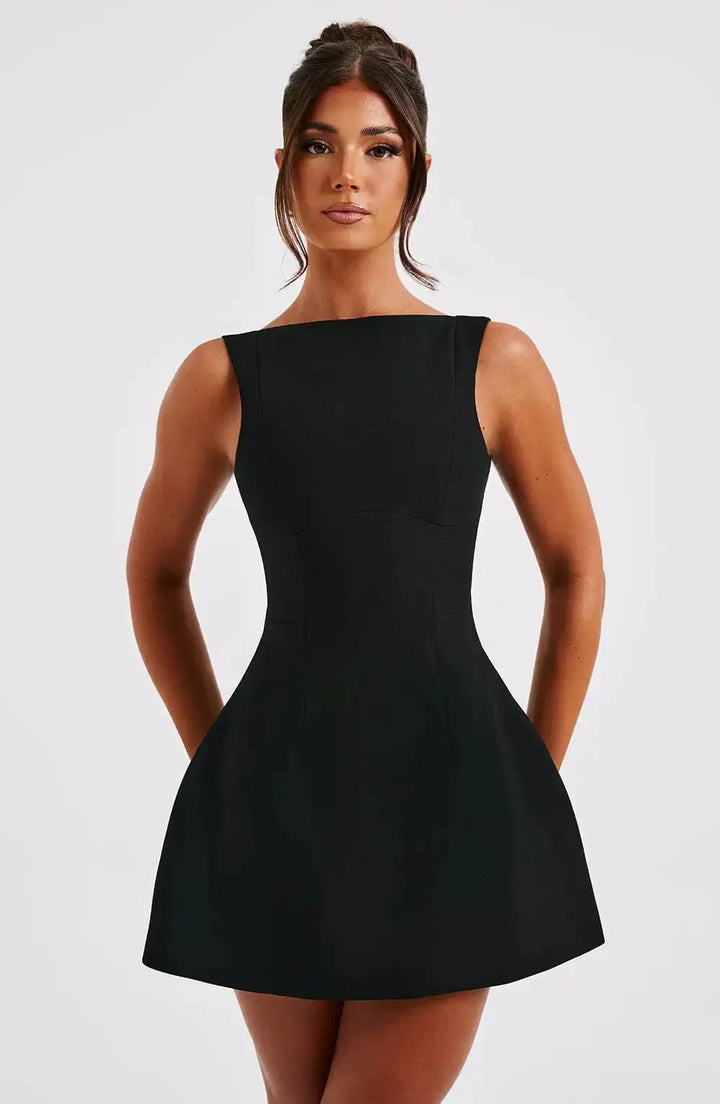 Elegant A Line Structured Cocktail Mini Dress