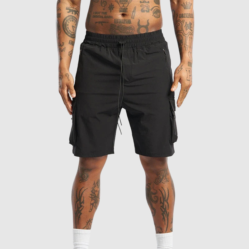 Drawstring Elasticated Flap Pocket Utility Cargo Short