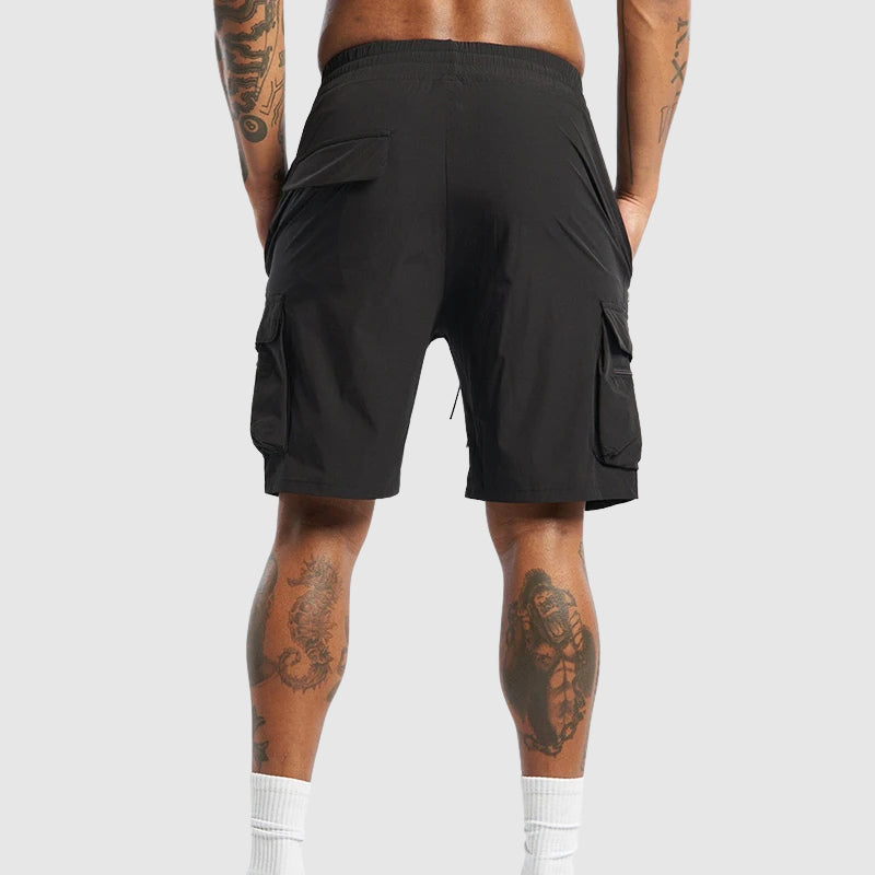 Drawstring Elasticated Flap Pocket Utility Cargo Short