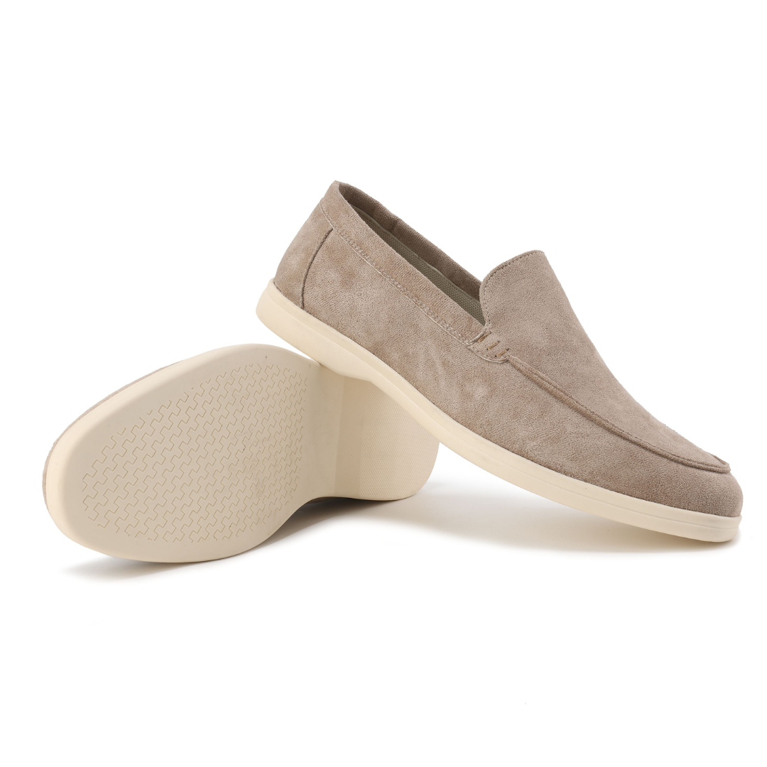 Suede Moc Toe Slip On Casual Lightweight Loafer