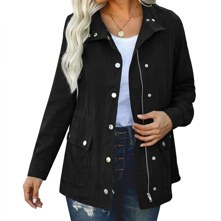 Beatrix | Women's Cotton Utility Jacket with Snap Front