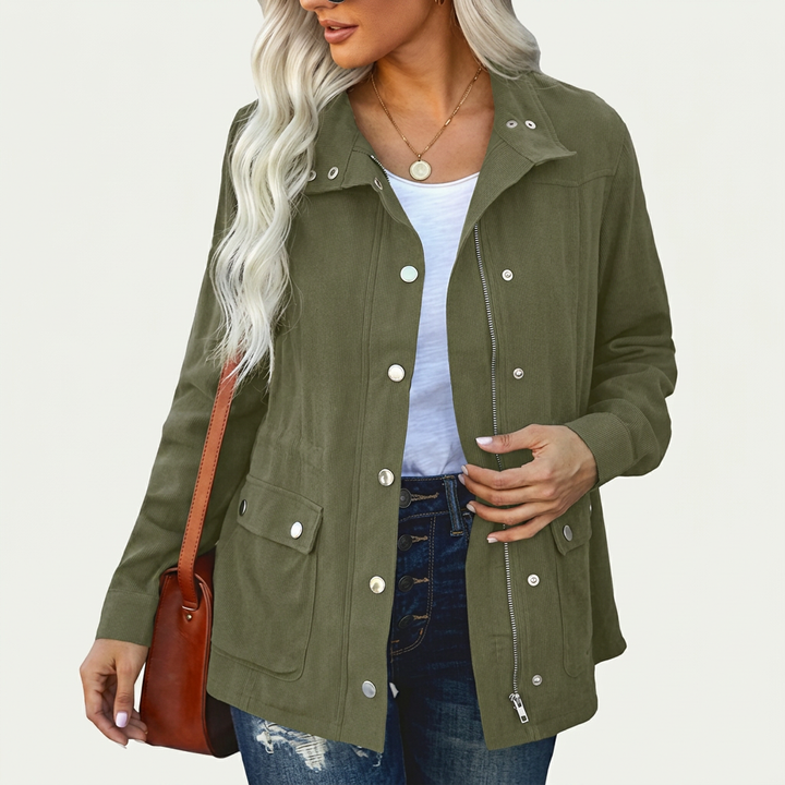 Beatrix | Women's Cotton Utility Jacket with Snap Front