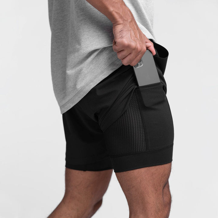 2-in-1 Liner Drawstring Athletic Training Short
