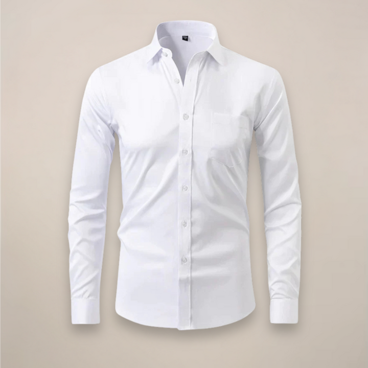 Chest Pocket Long Sleeve Muscle Fit Dress Shirt