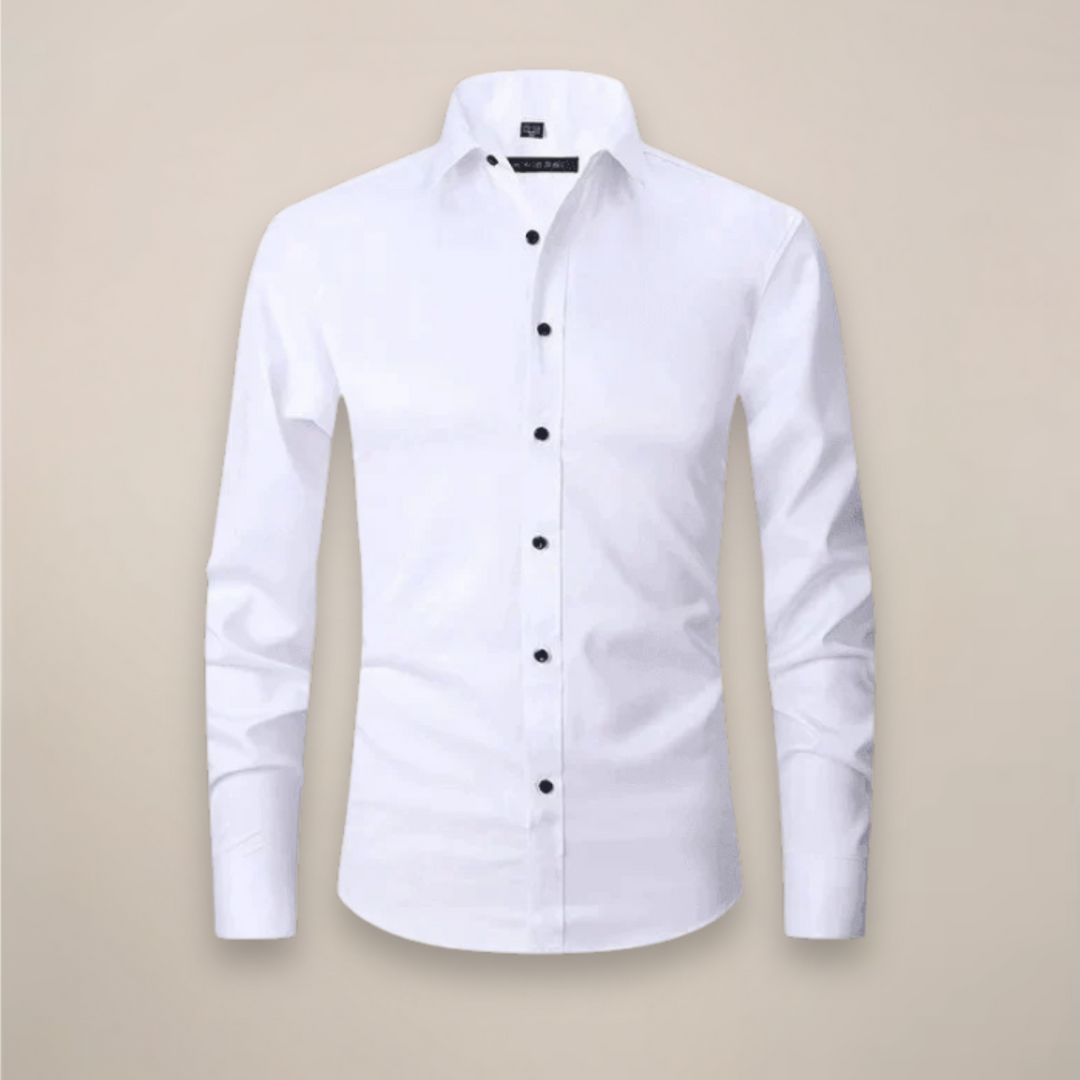 Chest Pocket Long Sleeve Muscle Fit Dress Shirt