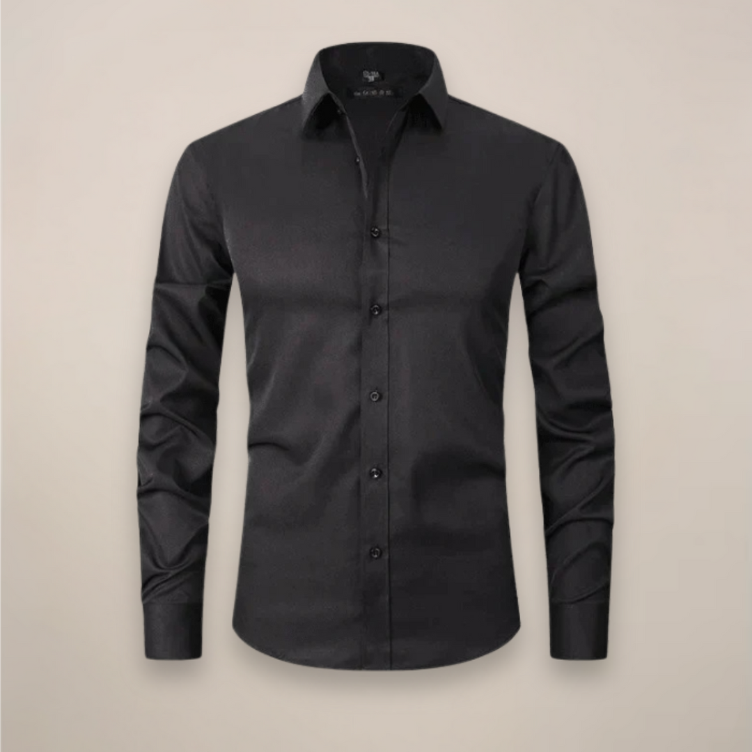 Chest Pocket Long Sleeve Muscle Fit Dress Shirt