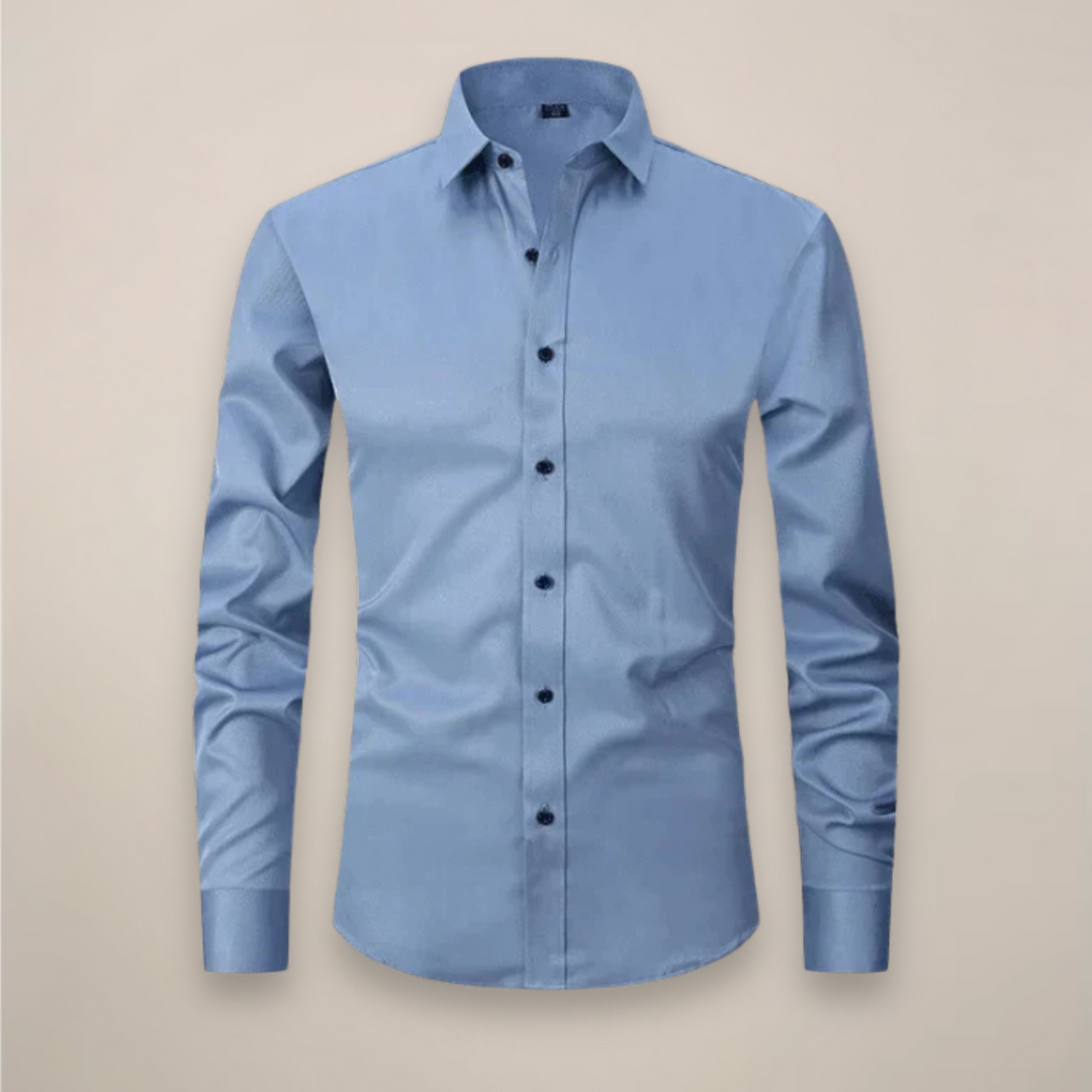 Chest Pocket Long Sleeve Muscle Fit Dress Shirt