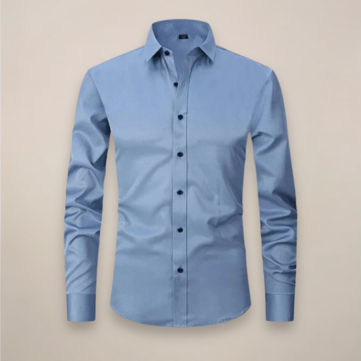 Chest Pocket Long Sleeve Muscle Fit Dress Shirt
