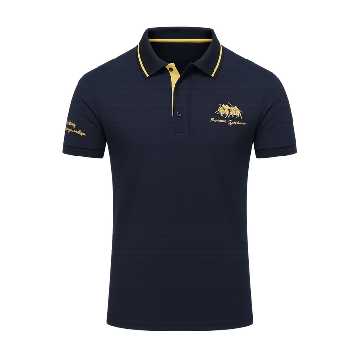 Contrast Tipped Embroidered Short Sleeve Slim Fit Polo Shirt