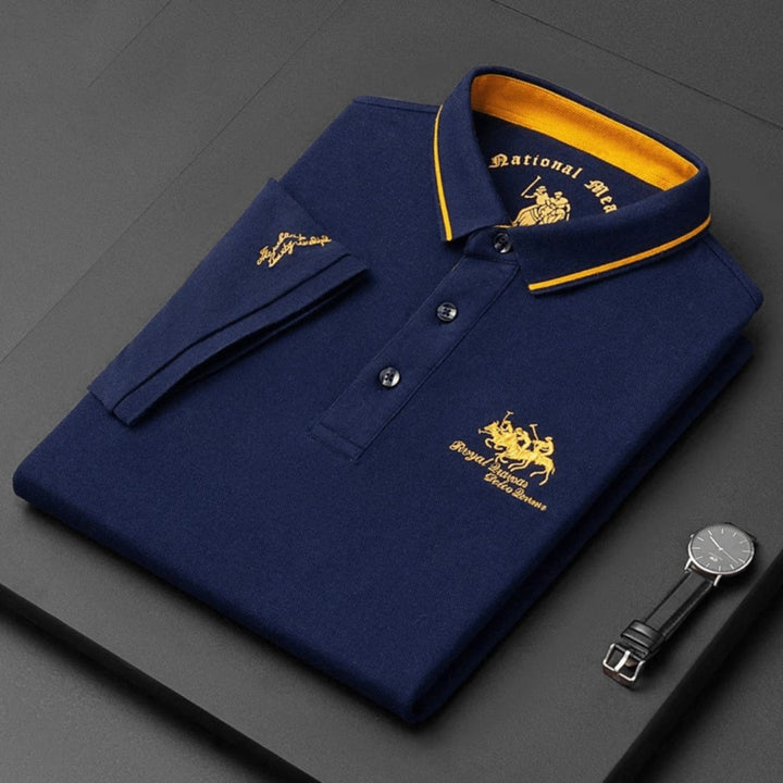 Contrast Tipped Embroidered Short Sleeve Slim Fit Polo Shirt
