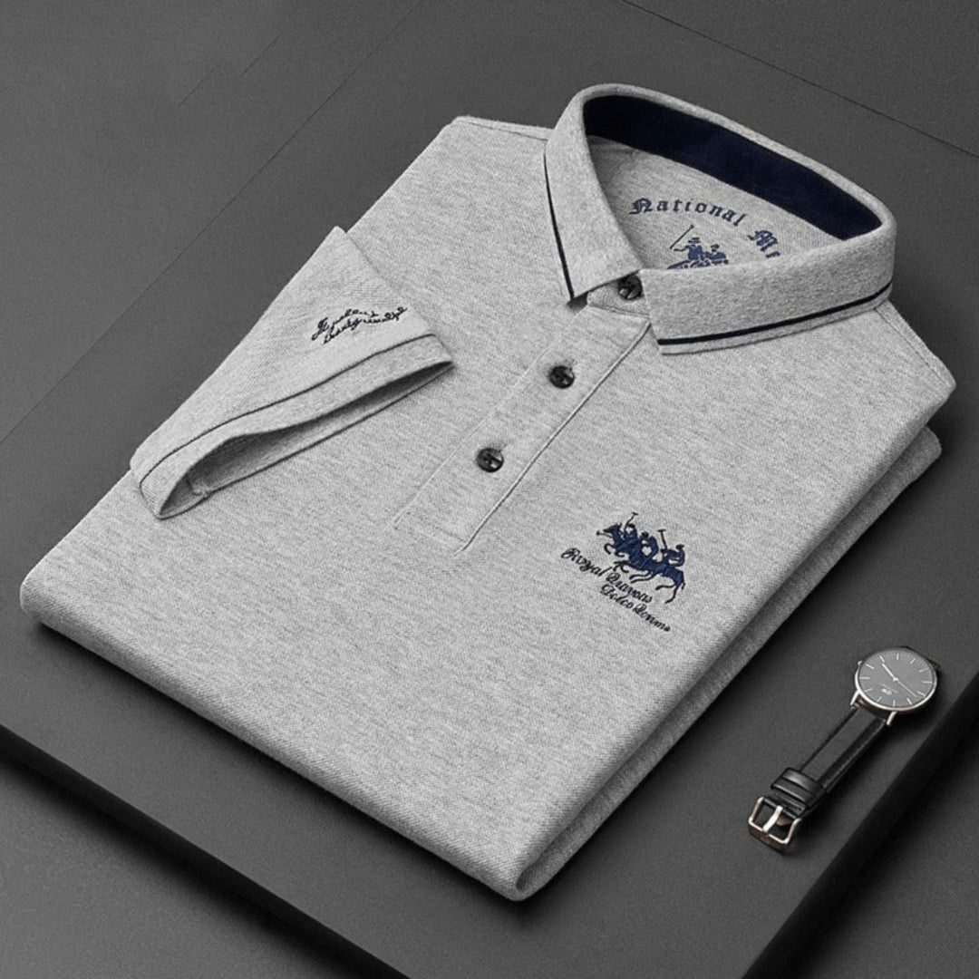 Contrast Tipped Embroidered Short Sleeve Slim Fit Polo Shirt