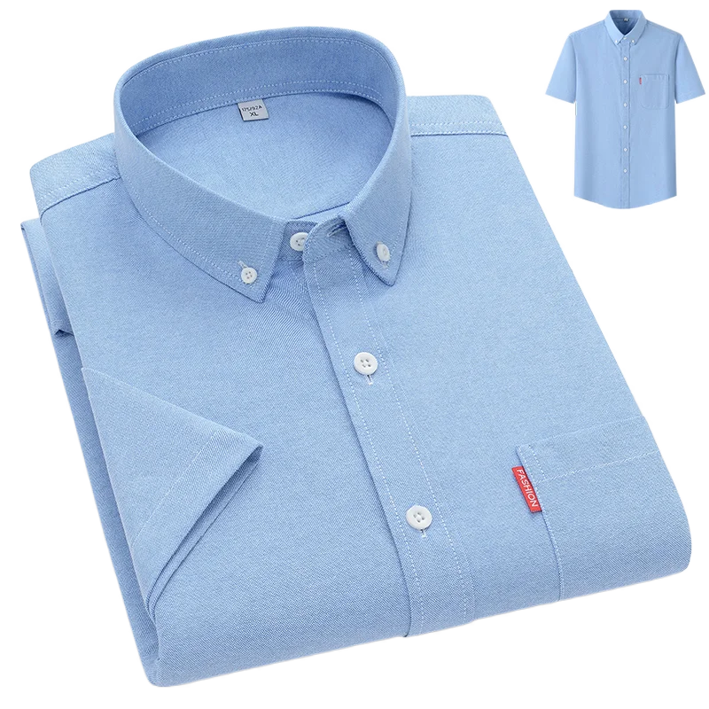 Oxford Chest Pocket Short Sleeve Button Down Casual Shirt