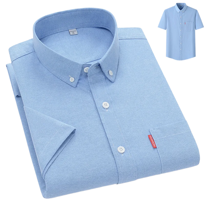 Oxford Chest Pocket Short Sleeve Button Down Casual Shirt