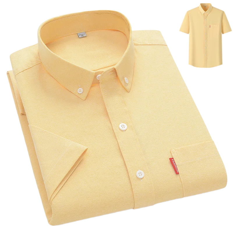 Oxford Chest Pocket Short Sleeve Button Down Casual Shirt