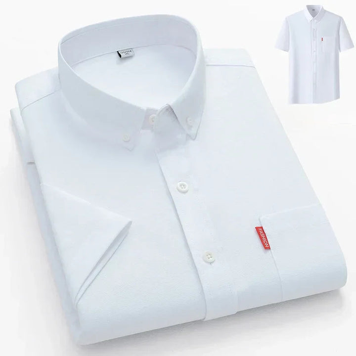 Oxford Chest Pocket Short Sleeve Button Down Casual Shirt