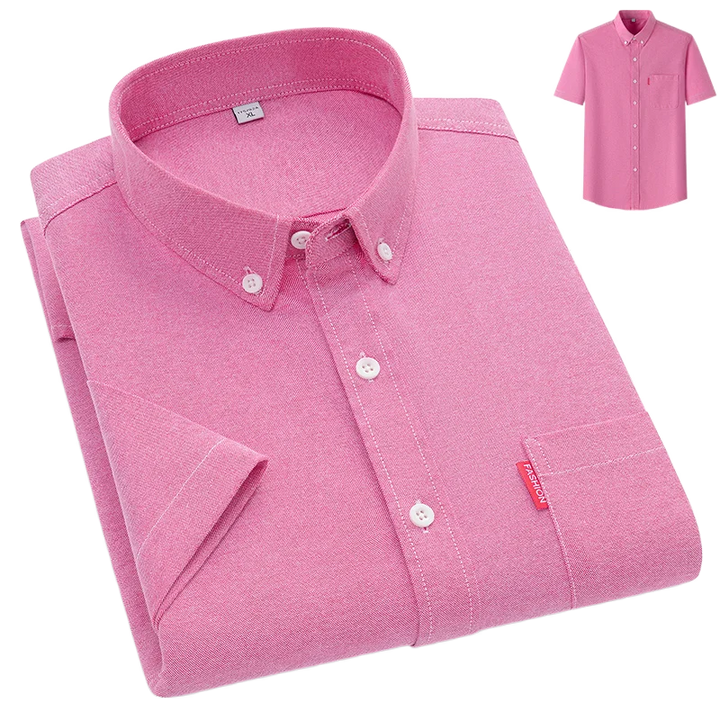 Oxford Chest Pocket Short Sleeve Button Down Casual Shirt