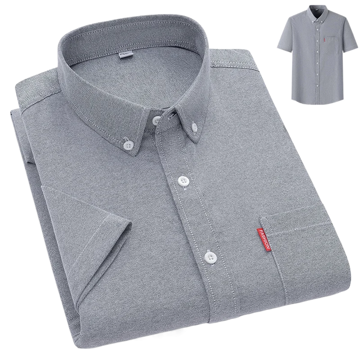 Oxford Chest Pocket Short Sleeve Button Down Casual Shirt