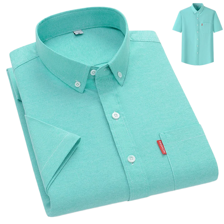Oxford Chest Pocket Short Sleeve Button Down Casual Shirt