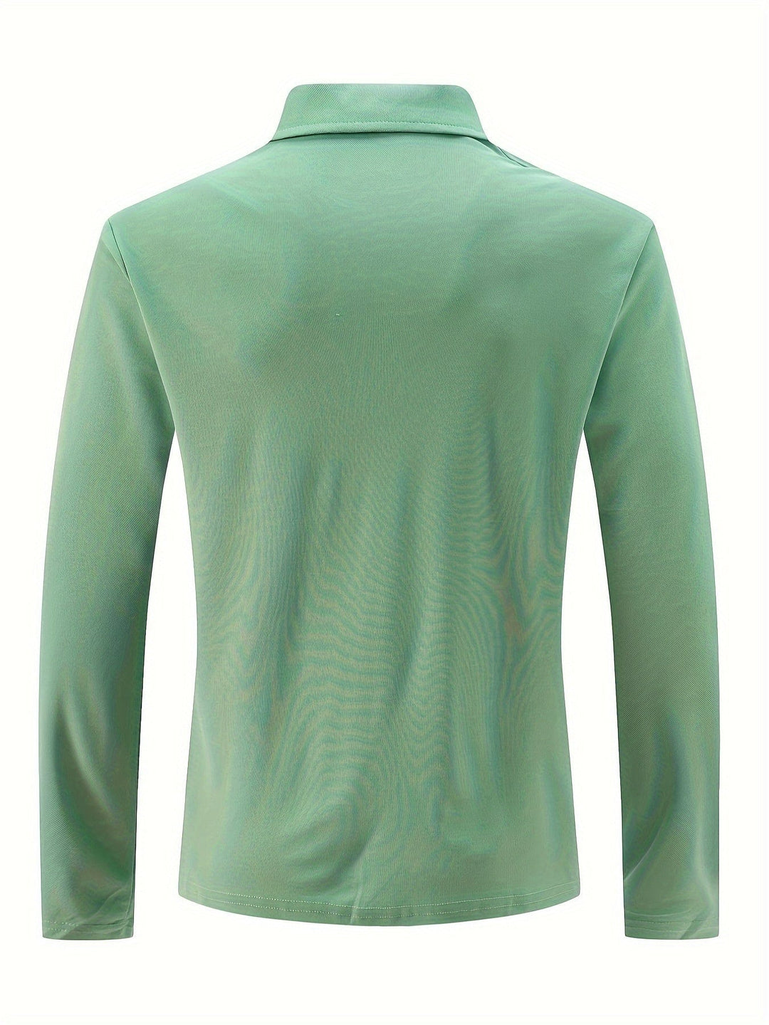 Plain Long Sleeve Muscle Fit Smart Casual Polo Shirt