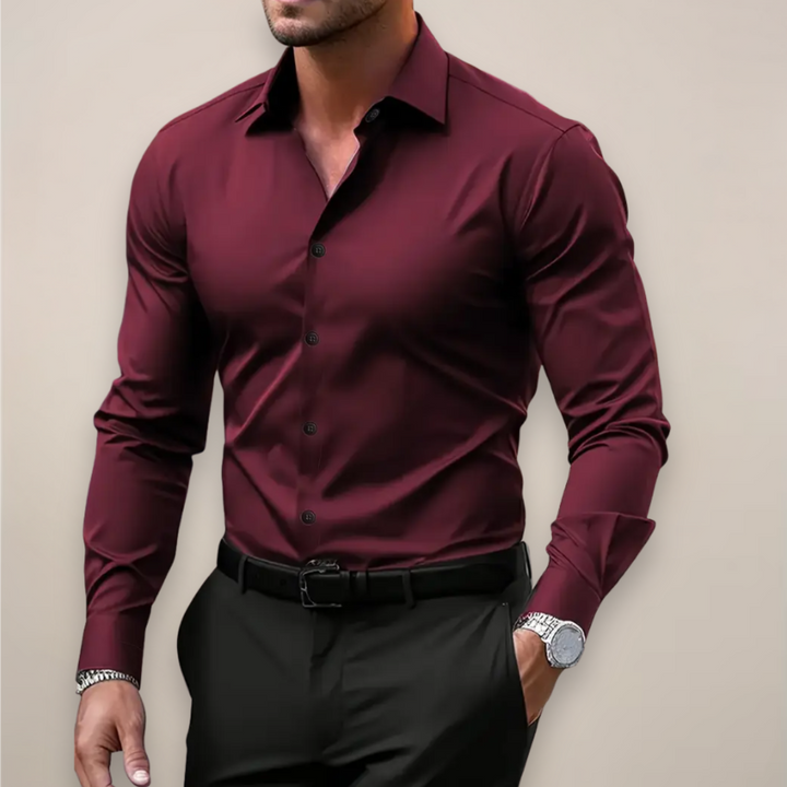 Slim Fit Long Sleeve Smart Casual Shirt Men