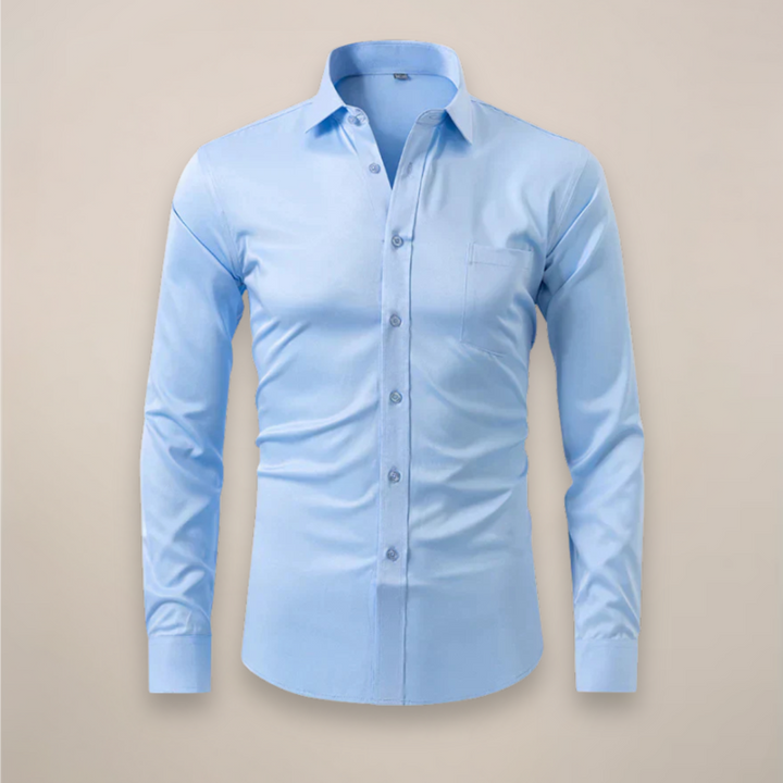 Slim Fit Long Sleeve Chest Pocket Dress Shirt Men