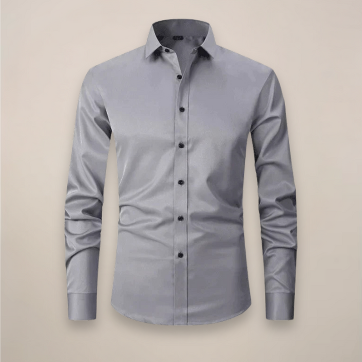 Slim Fit Long Sleeve Chest Pocket Dress Shirt Men